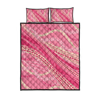 Polynesian Puakeniken Pikake Twisted Lei Quilt Bed Set Rose Pink - Polynesian Pride