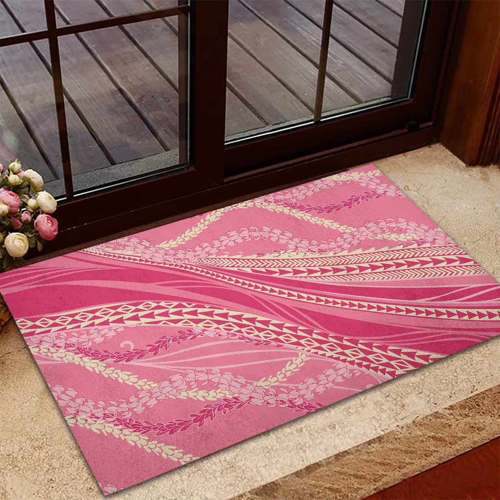 Polynesian Puakeniken Pikake Twisted Lei Rubber Doormat Rose Pink LT7 - Polynesian Pride
