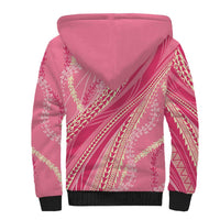 Polynesian Puakeniken Pikake Twisted Lei Sherpa Hoodie Rose Pink - Polynesian Pride
