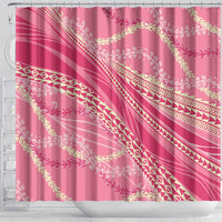 Polynesian Puakeniken Pikake Twisted Lei Shower Curtain Rose Pink - Polynesian Pride