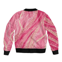 Polynesian Puakeniken Pikake Twisted Lei Sleeve Zip Bomber Jacket Rose Pink LT7 - Polynesian Pride