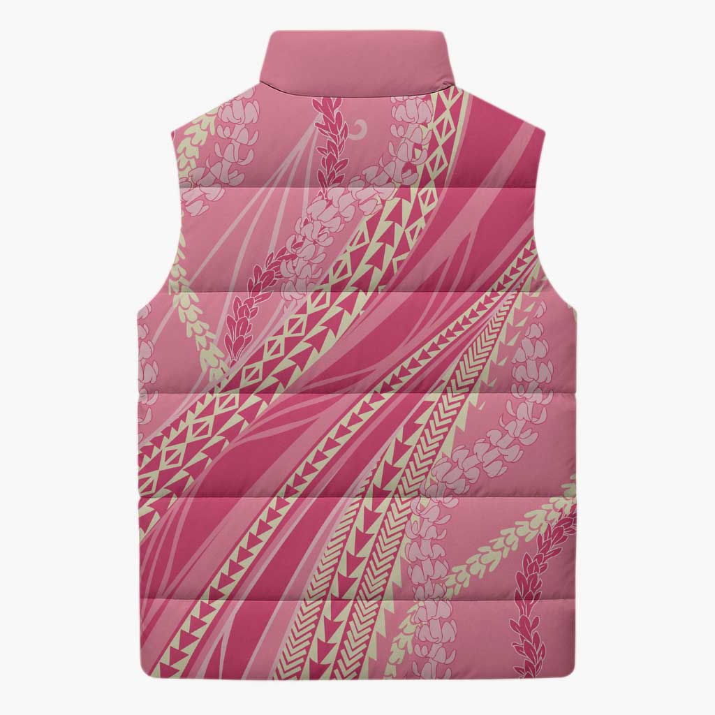 Polynesian Puakeniken Pikake Twisted Lei Sleeveless Puffer Jacket Rose Pink LT7 - Polynesian Pride