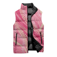 Polynesian Puakeniken Pikake Twisted Lei Sleeveless Puffer Jacket Rose Pink LT7 - Polynesian Pride