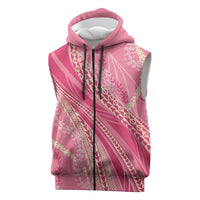 Polynesian Puakeniken Pikake Twisted Lei Sleeveless Zip Hoodie Rose Pink LT7 Rose Pink - Polynesian Pride