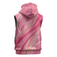 Polynesian Puakeniken Pikake Twisted Lei Sleeveless Zip Hoodie Rose Pink LT7 - Polynesian Pride