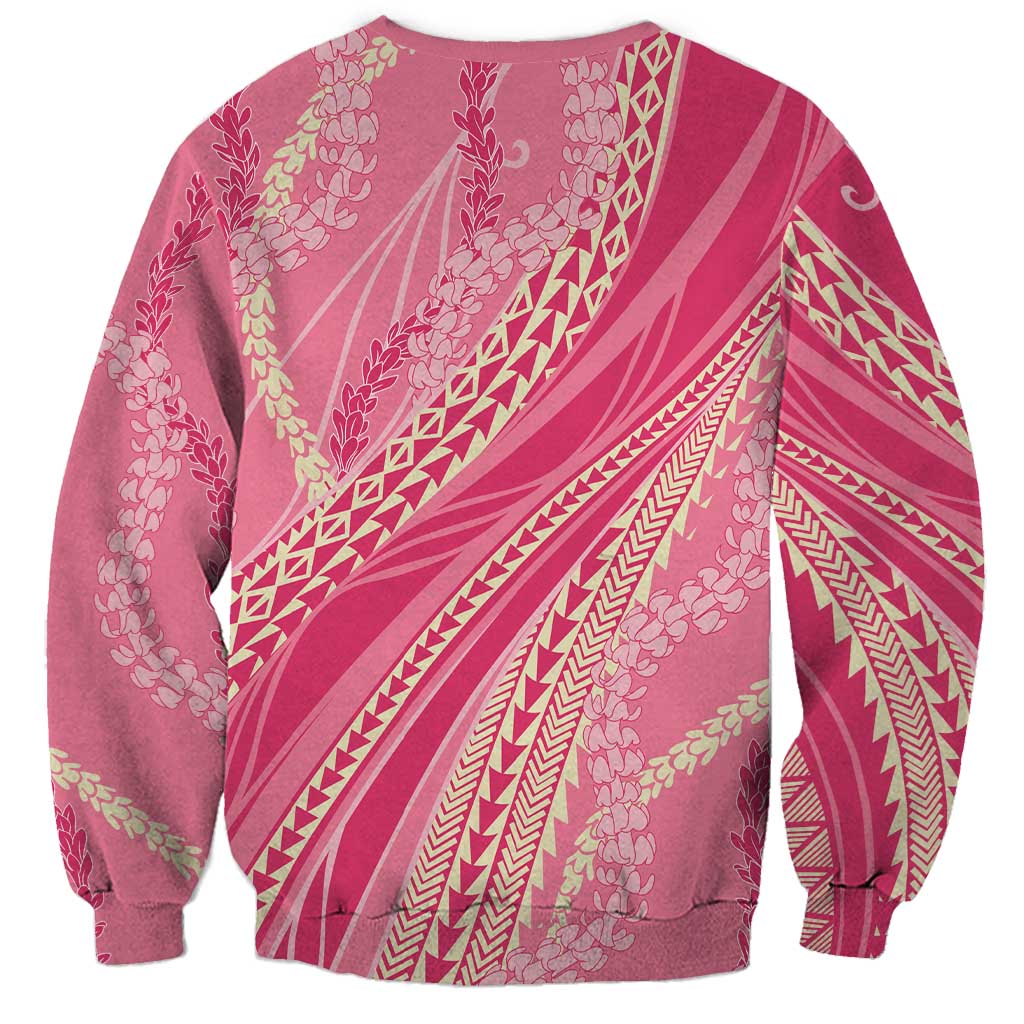 Polynesian Puakeniken Pikake Twisted Lei Sweatshirt Rose Pink LT7 - Polynesian Pride