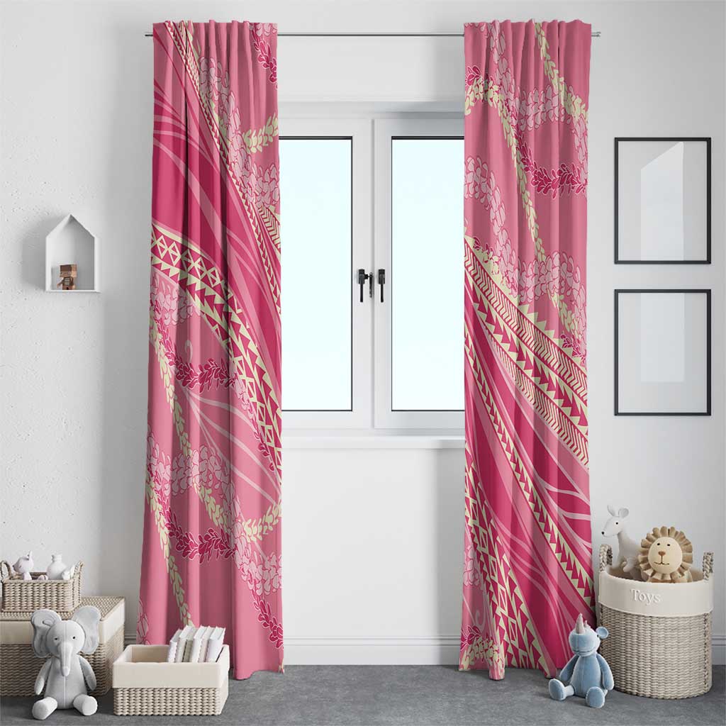 Polynesian Puakeniken Pikake Twisted Lei Window Curtain Rose Pink - Polynesian Pride