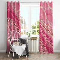 Polynesian Puakeniken Pikake Twisted Lei Window Curtain Rose Pink - Polynesian Pride