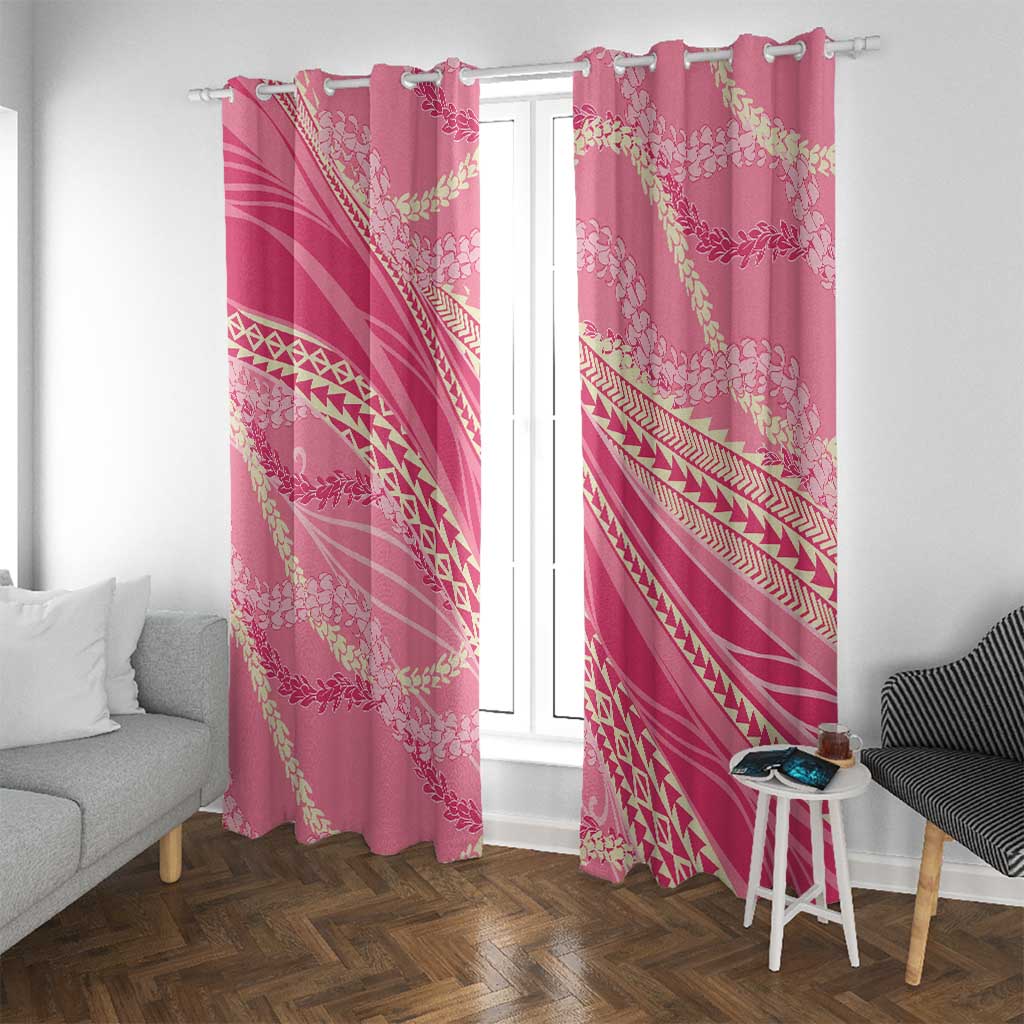 Polynesian Puakeniken Pikake Twisted Lei Window Curtain Rose Pink - Polynesian Pride