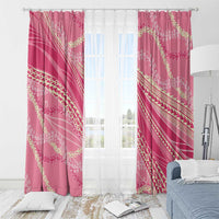 Polynesian Puakeniken Pikake Twisted Lei Window Curtain Rose Pink - Polynesian Pride
