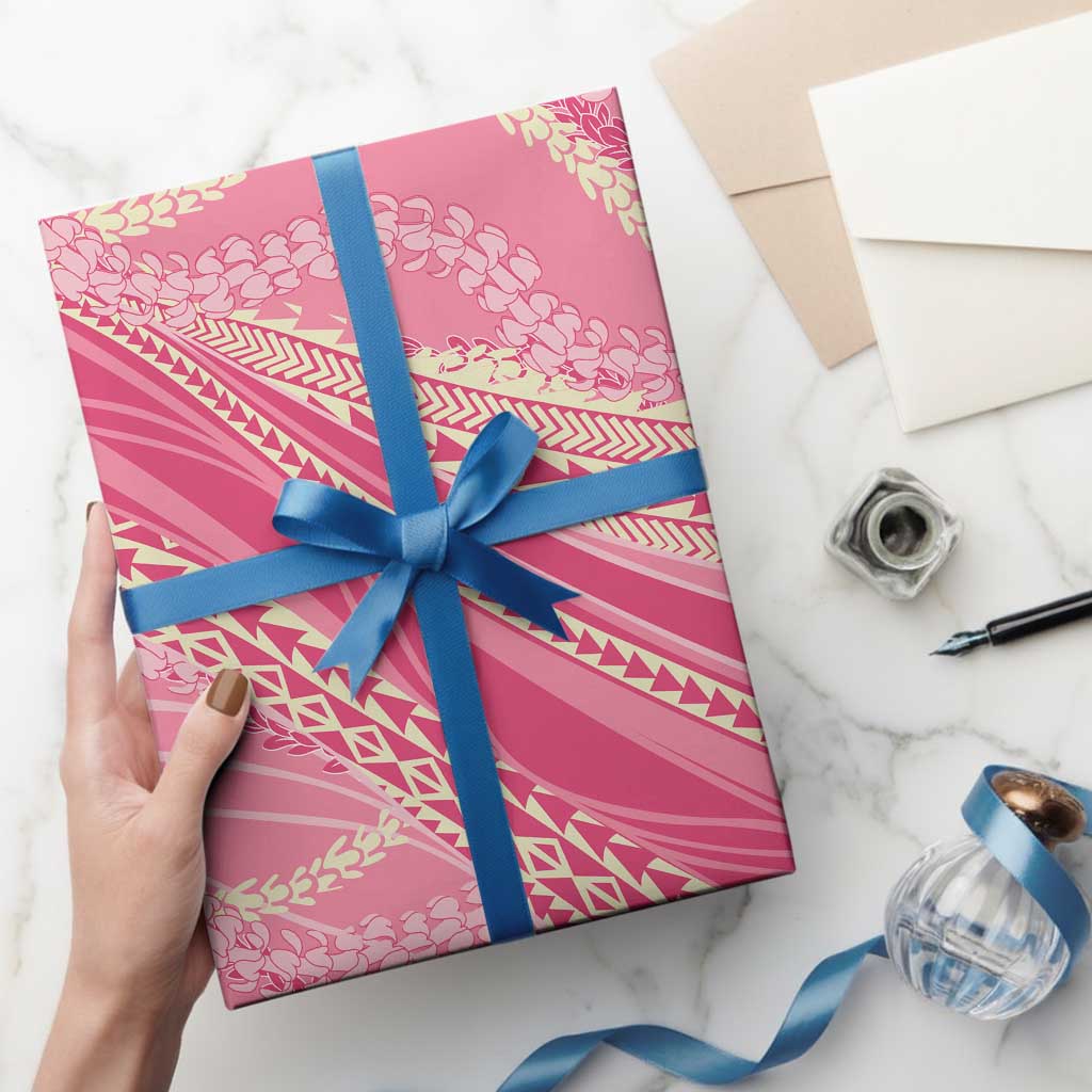 Polynesian Puakeniken Pikake Twisted Lei Wrapping Paper Rose Pink