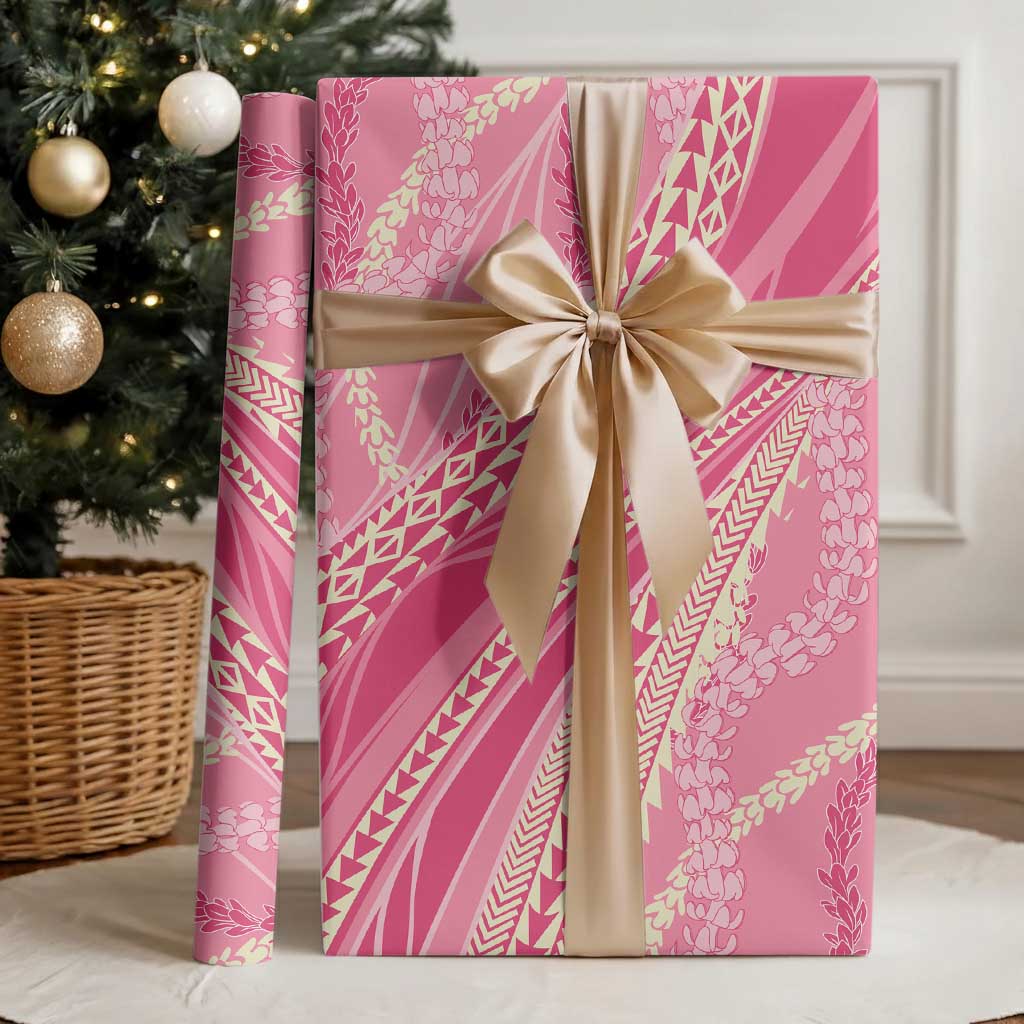 Polynesian Puakeniken Pikake Twisted Lei Wrapping Paper Rose Pink