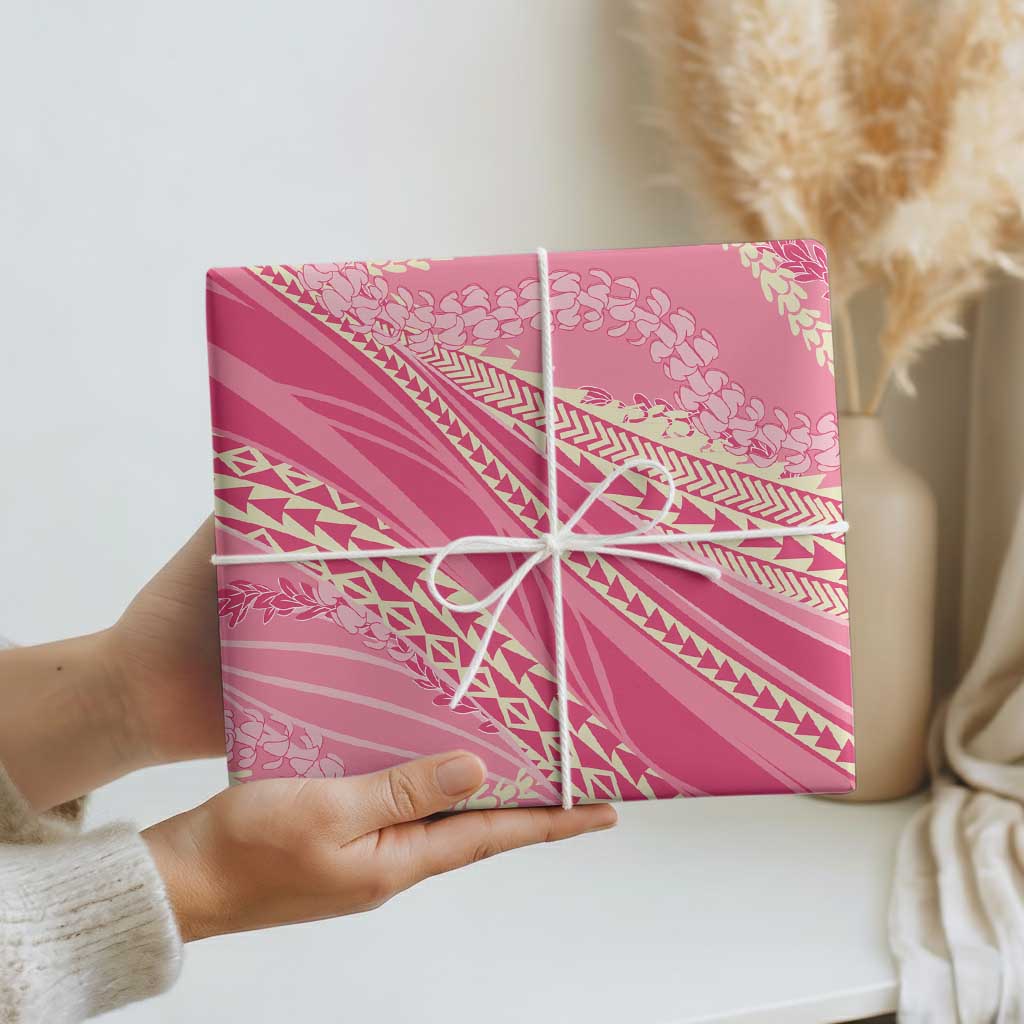 Polynesian Puakeniken Pikake Twisted Lei Wrapping Paper Rose Pink