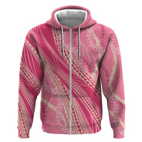 Polynesian Puakeniken Pikake Twisted Lei Zip Hoodie Rose Pink LT7 Zip Hoodie Rose Pink - Polynesian Pride