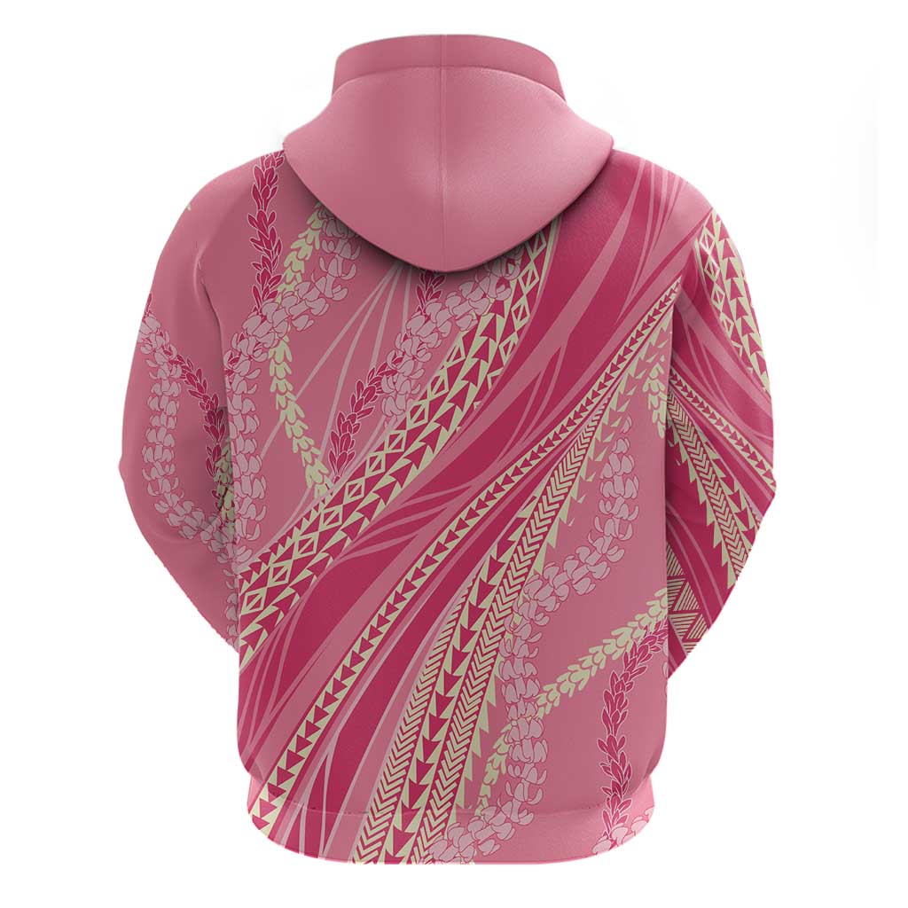 Polynesian Puakeniken Pikake Twisted Lei Zip Hoodie Rose Pink LT7 - Polynesian Pride