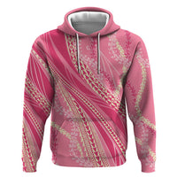 Polynesian Puakeniken Pikake Twisted Lei Zip Hoodie Rose Pink LT7 Pullover Hoodie Rose Pink - Polynesian Pride