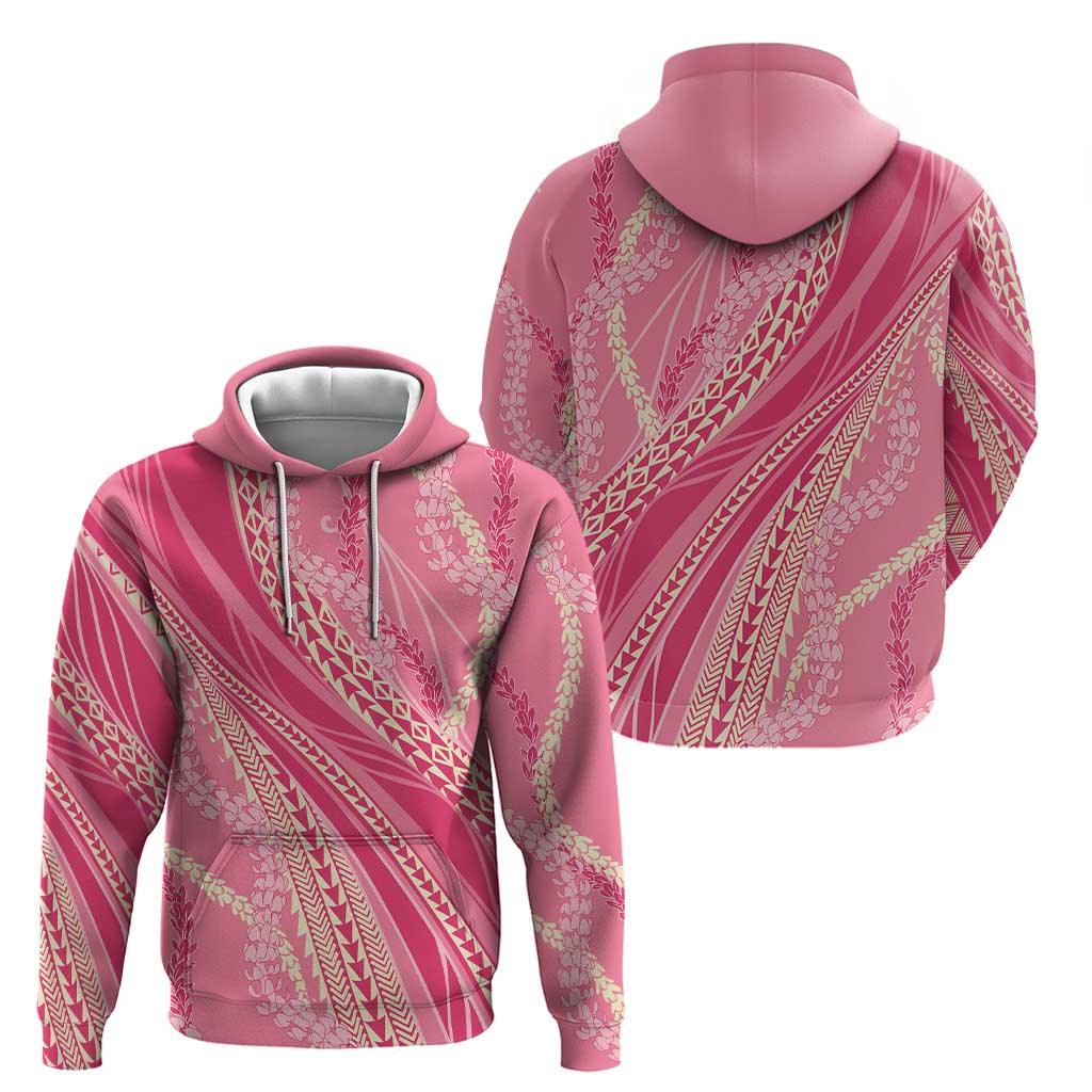 Polynesian Puakeniken Pikake Twisted Lei Zip Hoodie Rose Pink LT7 - Polynesian Pride