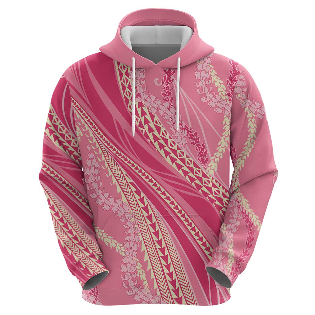 Polynesian Puakeniken Pikake Twisted Lei Zip Hoodie Rose Pink LT7 - Polynesian Pride