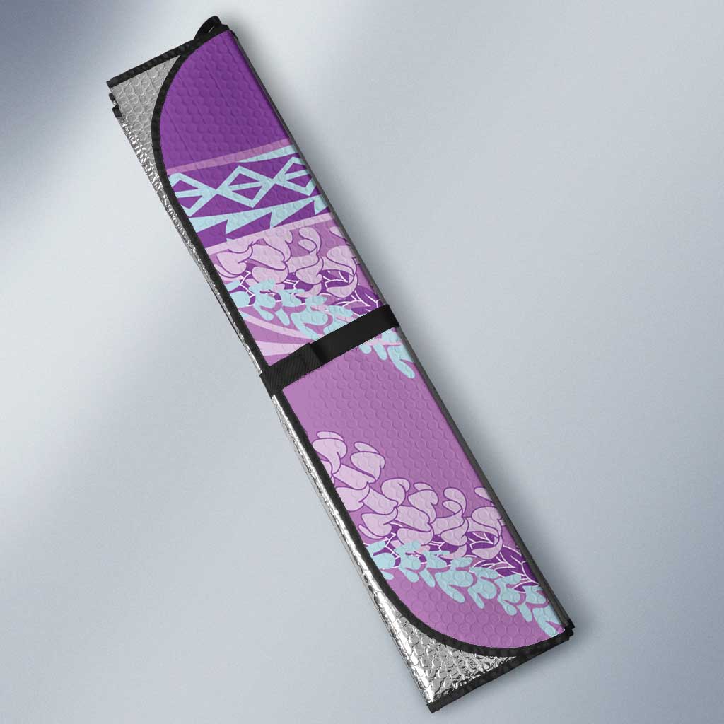 Polynesian Puakeniken Pikake Twisted Lei Auto Sun Shade Amethys - Polynesian Pride