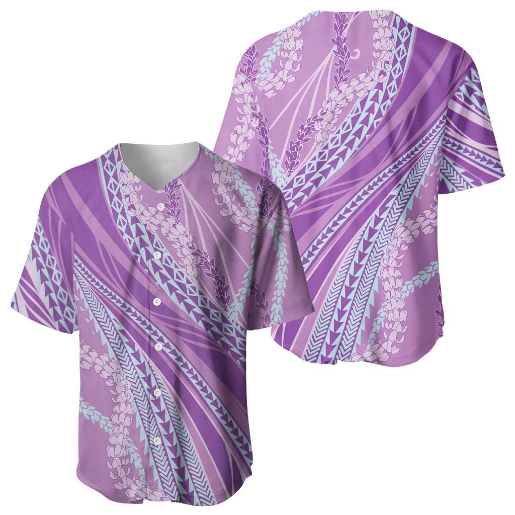 Polynesian Puakeniken Pikake Twisted Lei Baseball Jersey Amethys LT7 - Polynesian Pride