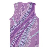 Polynesian Puakeniken Pikake Twisted Lei Basketball Jersey Amethys LT7 - Polynesian Pride