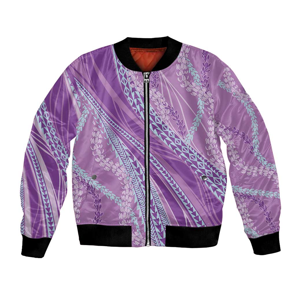 Polynesian Puakeniken Pikake Twisted Lei Bomber Jacket Amethys - Polynesian Pride