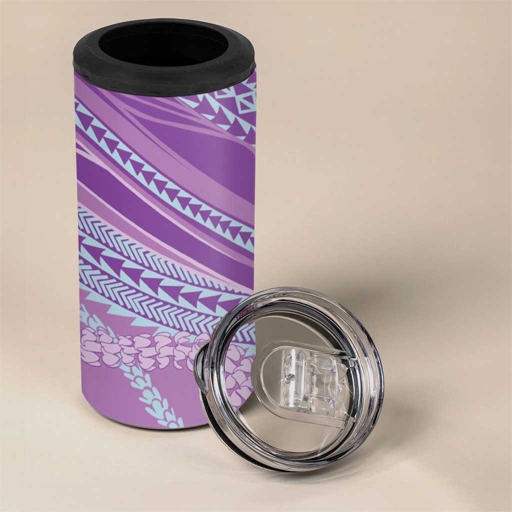 Polynesian Puakeniken Pikake Twisted Lei 4 in 1 Can Cooler Tumbler Amethys LT7 - Polynesian Pride