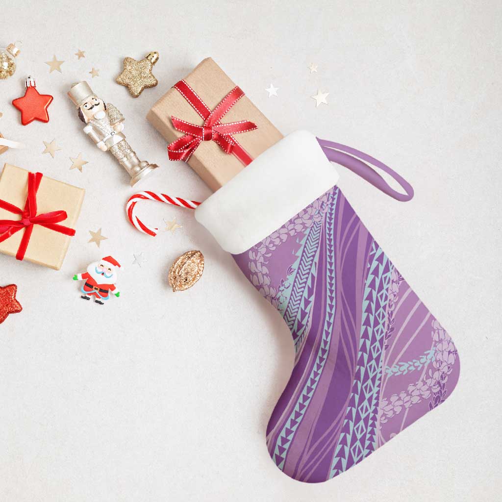 Polynesian Puakeniken Pikake Twisted Lei Christmas Stocking Amethys - Polynesian Pride