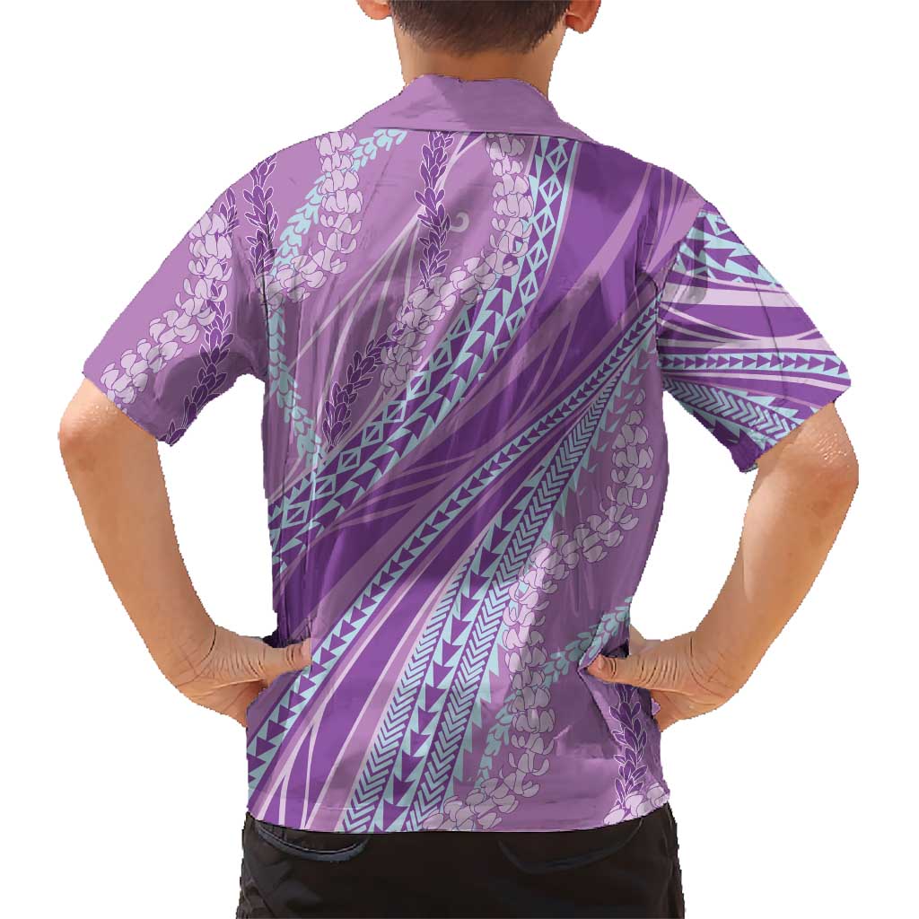 Polynesian Puakeniken Pikake Twisted Lei Family Matching Puletasi and Hawaiian Shirt Amethys LT7 - Polynesian Pride