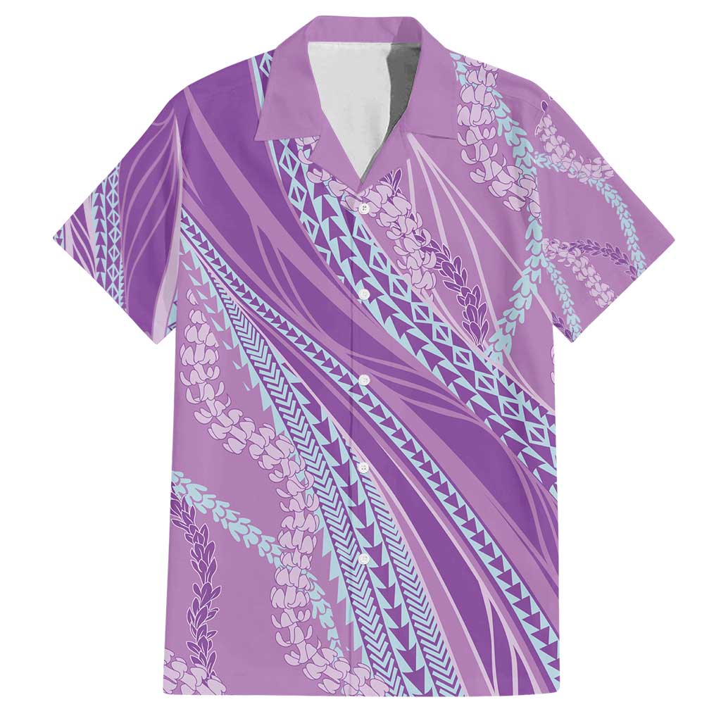 Polynesian Puakeniken Pikake Twisted Lei Family Matching Tank Maxi Dress and Hawaiian Shirt Amethys - Polynesian Pride