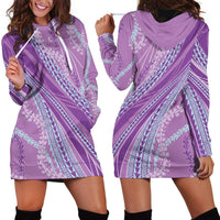 Polynesian Puakeniken Pikake Twisted Lei Hoodie Dress Amethys - Polynesian Pride