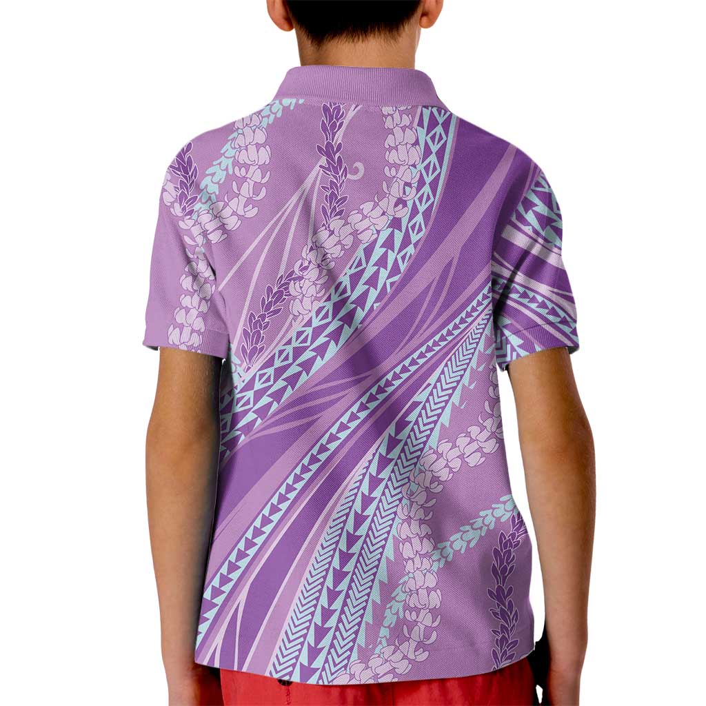 Polynesian Puakeniken Pikake Twisted Lei Kid Polo Shirt Amethys LT7 - Polynesian Pride