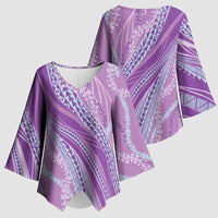 Polynesian Puakeniken Pikake Twisted Lei Kimono Sleeve Blouse Amethys LT7 - Polynesian Pride