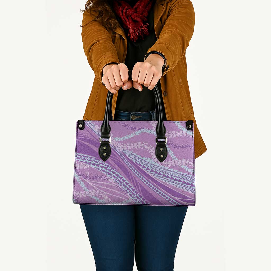 Polynesian Puakeniken Pikake Twisted Lei Leather Bag Amethys LT7 - Polynesian Pride