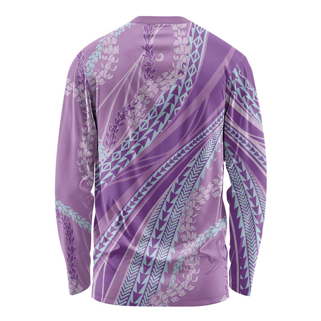 Polynesian Puakeniken Pikake Twisted Lei Long Sleeve Shirt Amethys LT7 - Polynesian Pride