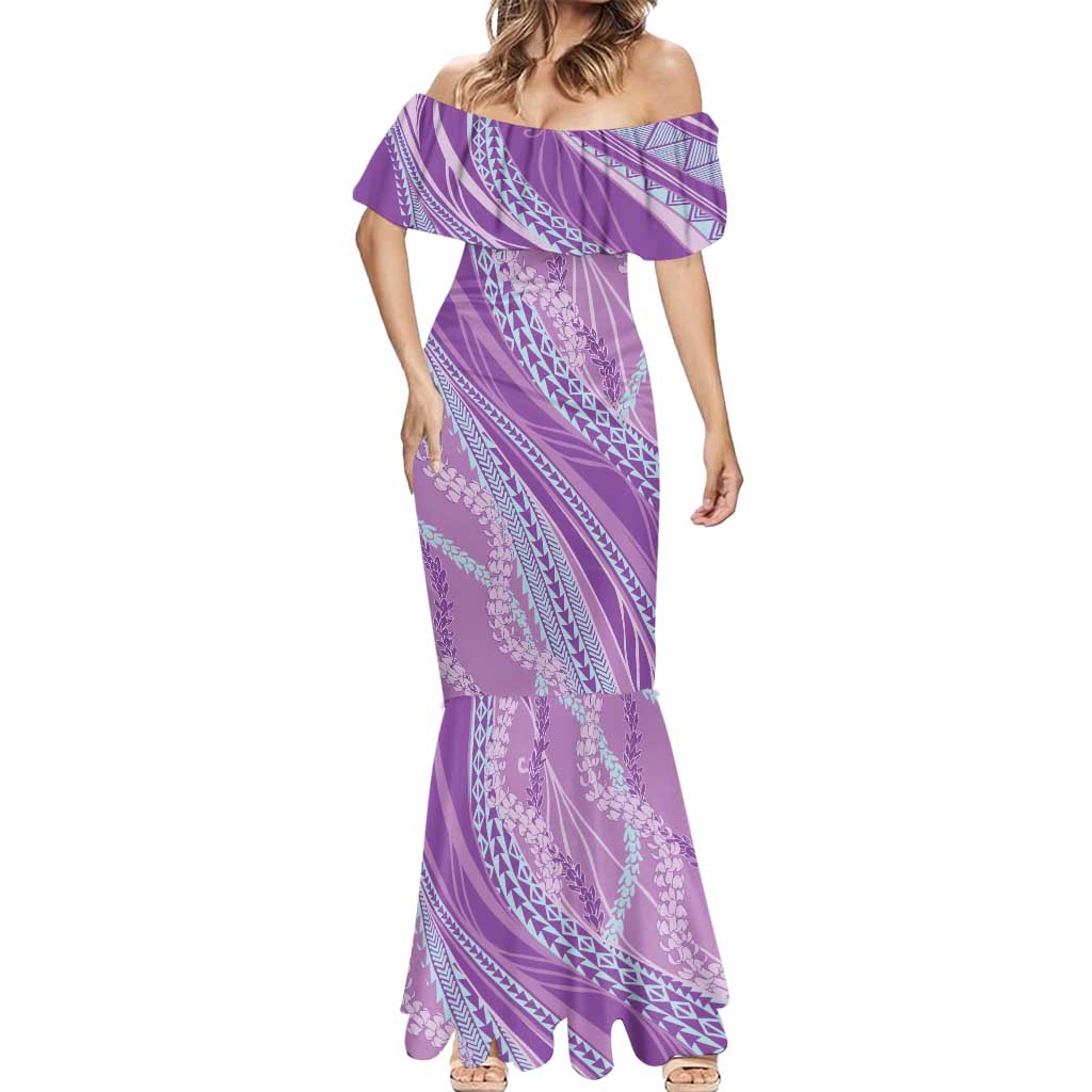 Polynesian Puakeniken Pikake Twisted Lei Mermaid Dress Amethys LT7 - Polynesian Pride