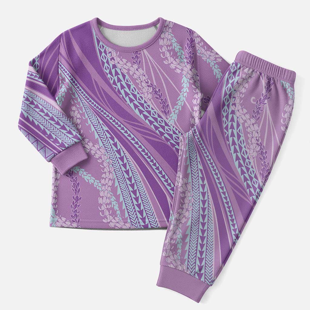 Polynesian Puakeniken Pikake Twisted Lei Christmas Pajama Set Amethys - Polynesian Pride