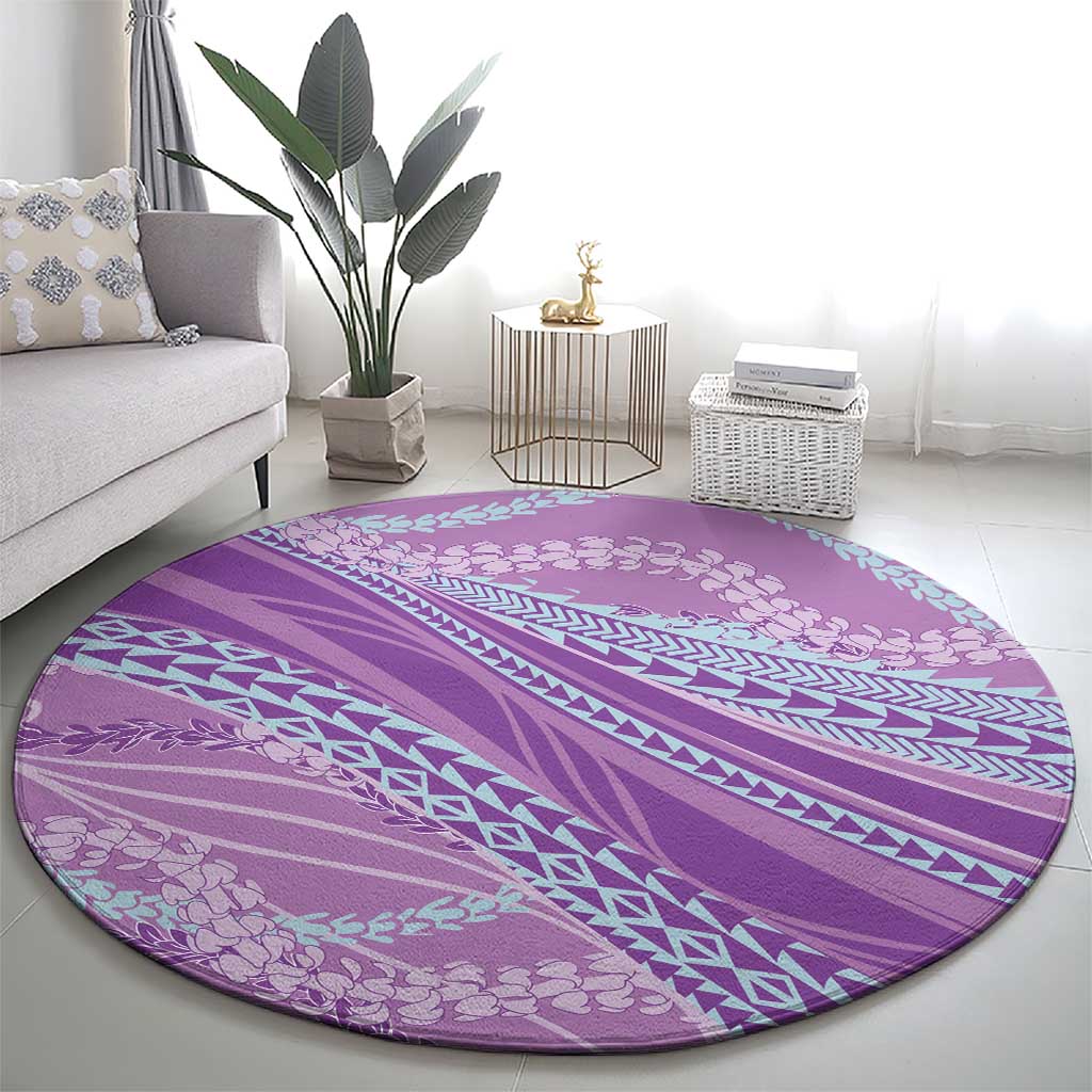 Polynesian Puakeniken Pikake Twisted Lei Round Carpet Amethys - Polynesian Pride