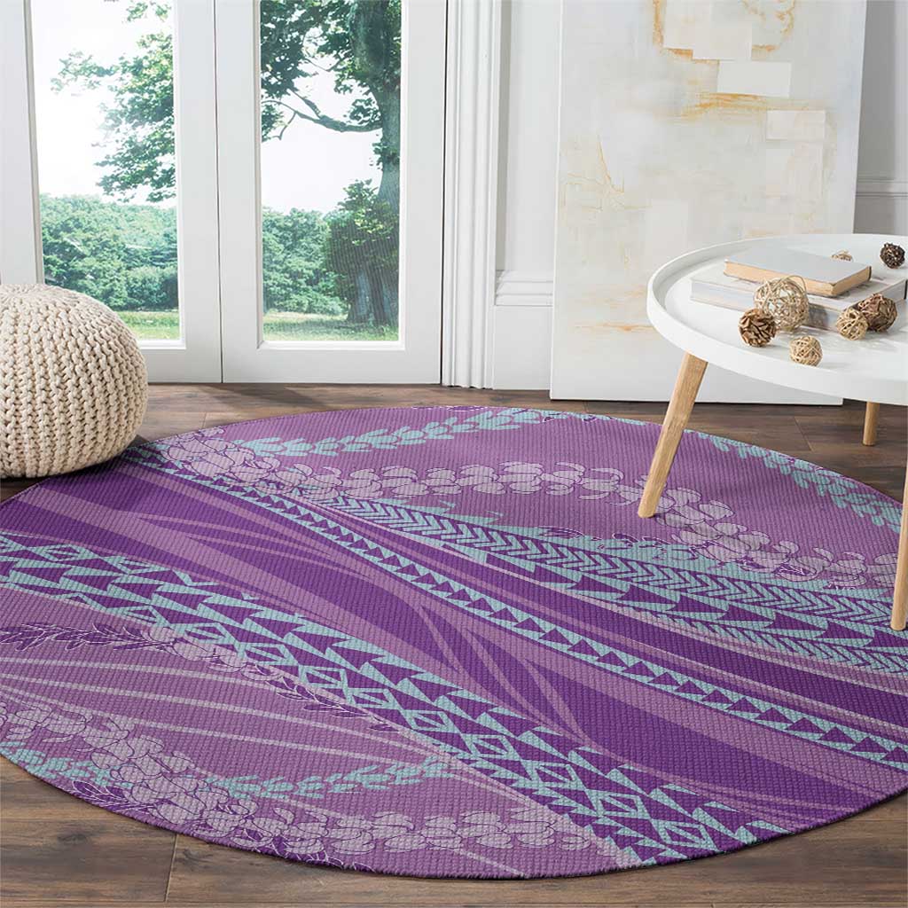 Polynesian Puakeniken Pikake Twisted Lei Round Carpet Amethys - Polynesian Pride