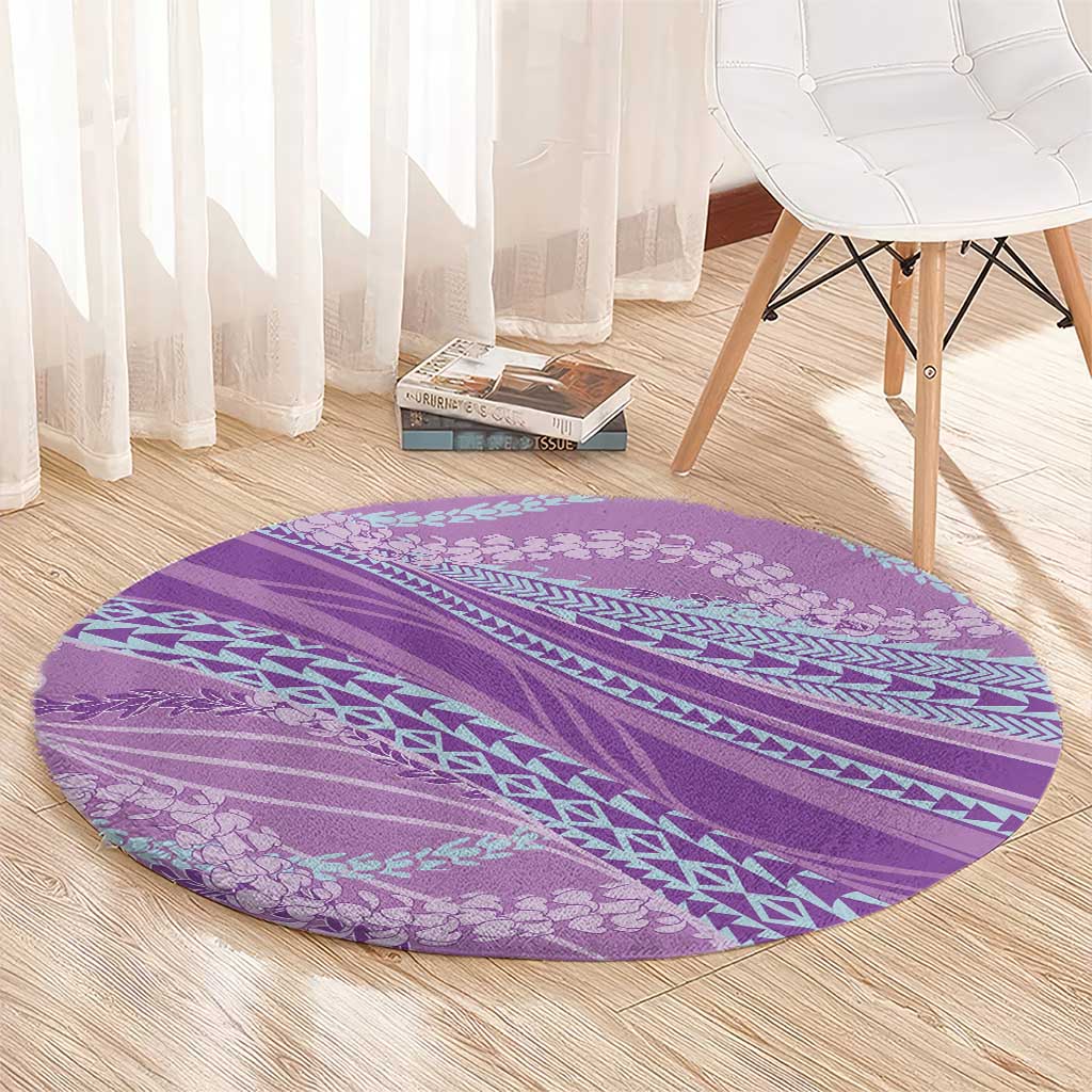 Polynesian Puakeniken Pikake Twisted Lei Round Carpet Amethys - Polynesian Pride