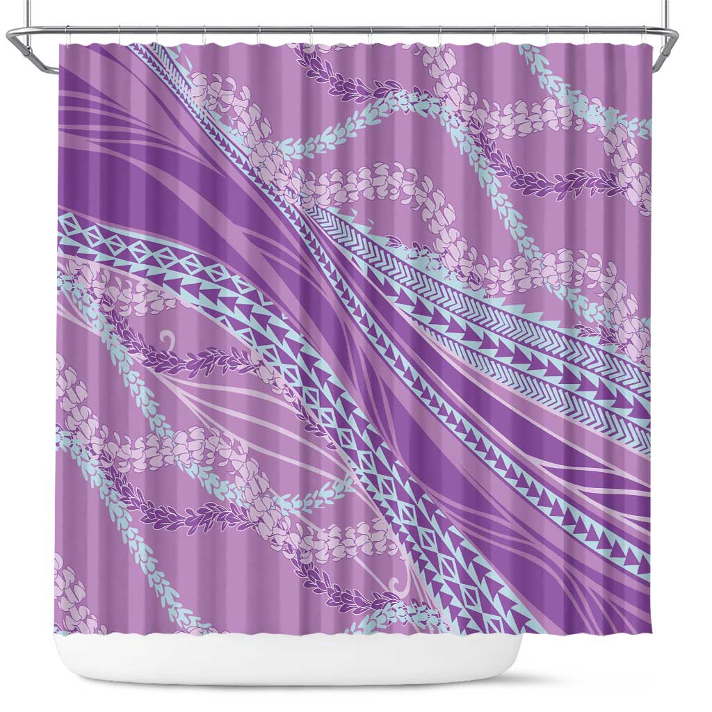 Polynesian Puakeniken Pikake Twisted Lei Shower Curtain Amethys - Polynesian Pride