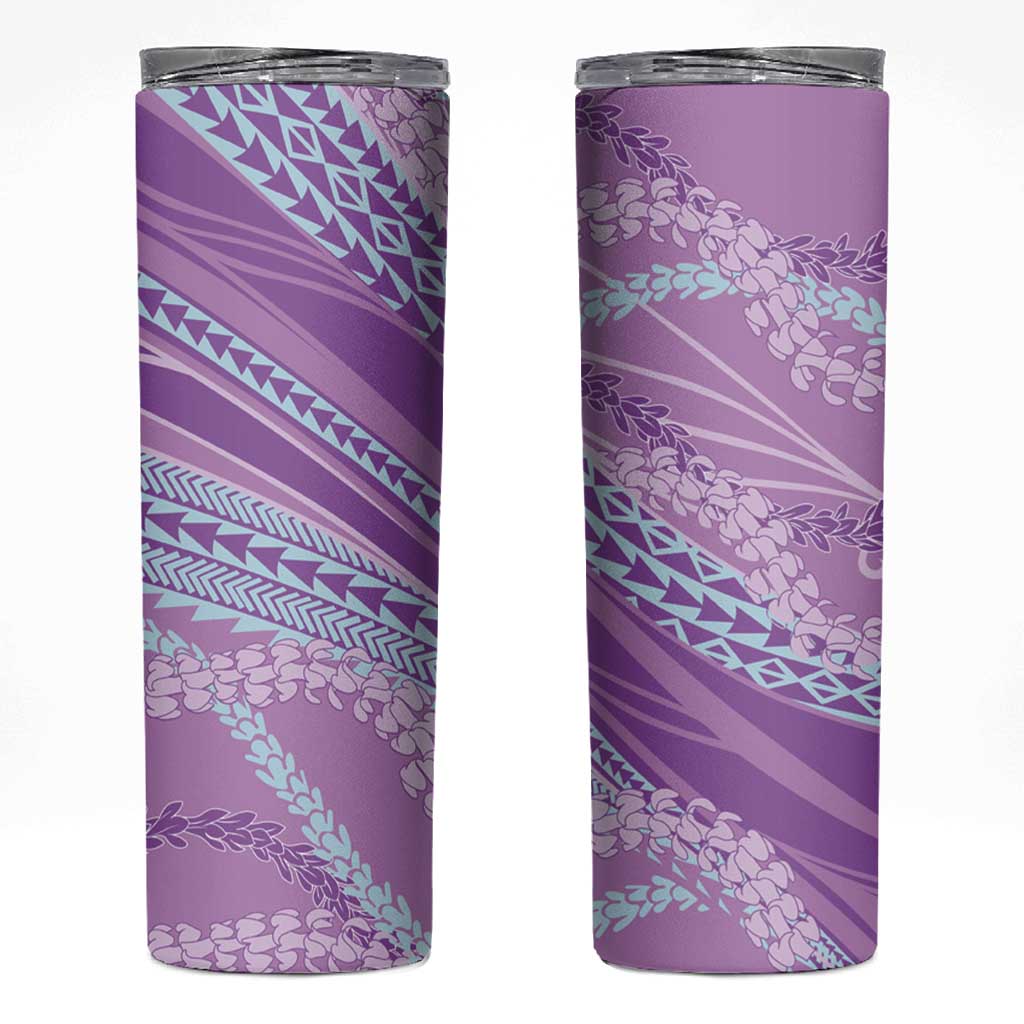 Polynesian Puakeniken Pikake Twisted Lei Skinny Tumbler Amethys - Polynesian Pride