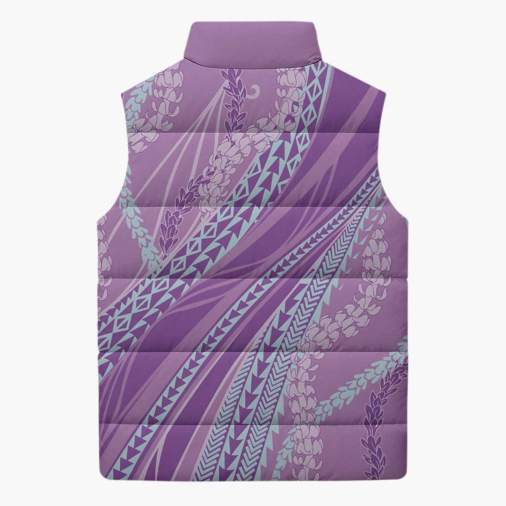 Polynesian Puakeniken Pikake Twisted Lei Sleeveless Puffer Jacket Amethys LT7 - Polynesian Pride