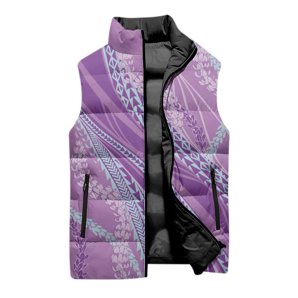Polynesian Puakeniken Pikake Twisted Lei Sleeveless Puffer Jacket Amethys LT7 - Polynesian Pride