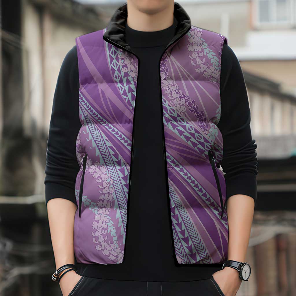Polynesian Puakeniken Pikake Twisted Lei Sleeveless Puffer Jacket Amethys LT7 - Polynesian Pride