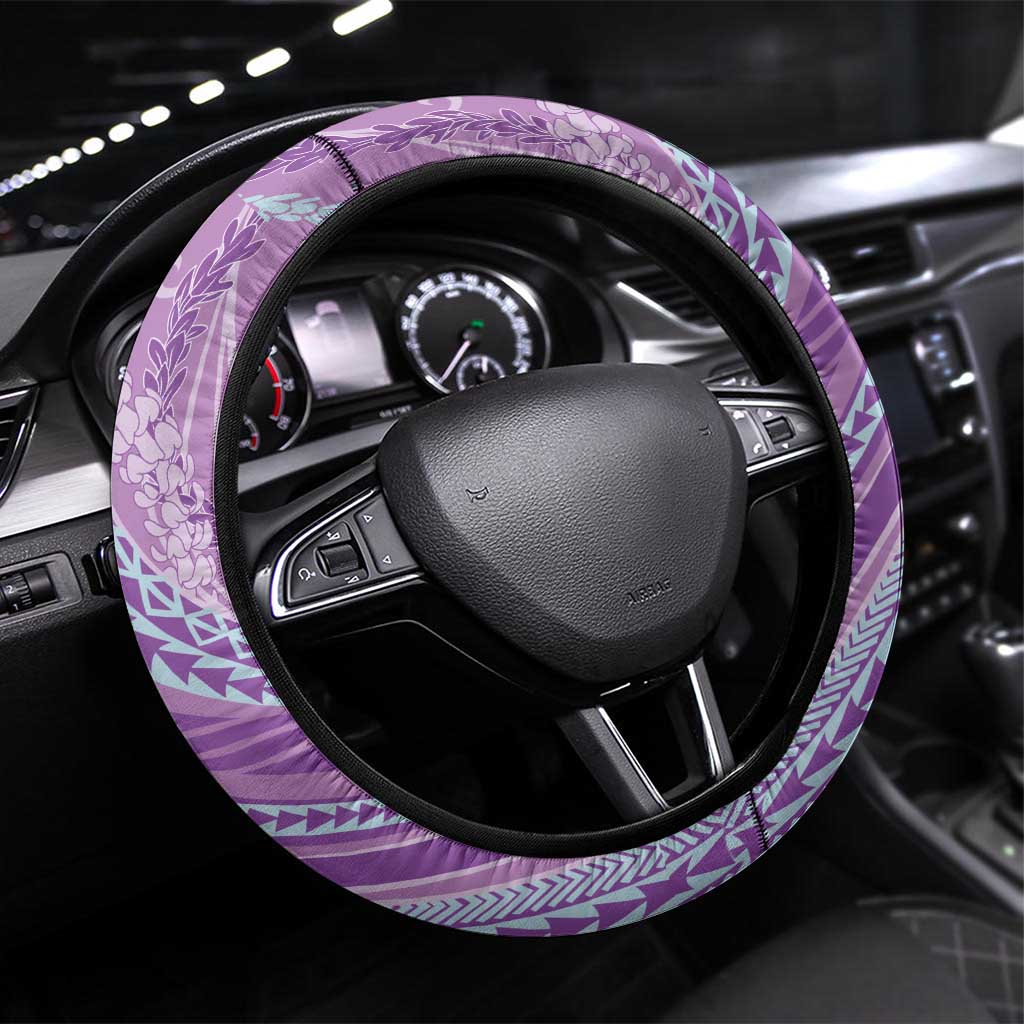 Polynesian Puakeniken Pikake Twisted Lei Steering Wheel Cover Amethys LT7 Universal Fit Amethys - Polynesian Pride