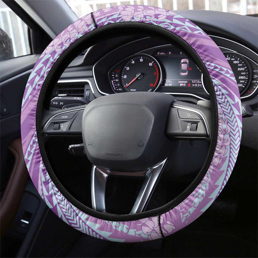 Polynesian Puakeniken Pikake Twisted Lei Steering Wheel Cover Amethys LT7 - Polynesian Pride