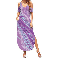 Polynesian Puakeniken Pikake Twisted Lei Summer Maxi Dress Amethys - Polynesian Pride