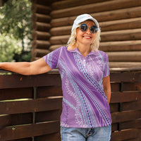 Polynesian Puakeniken Pikake Twisted Lei Women Polo Shirt Amethys - Polynesian Pride