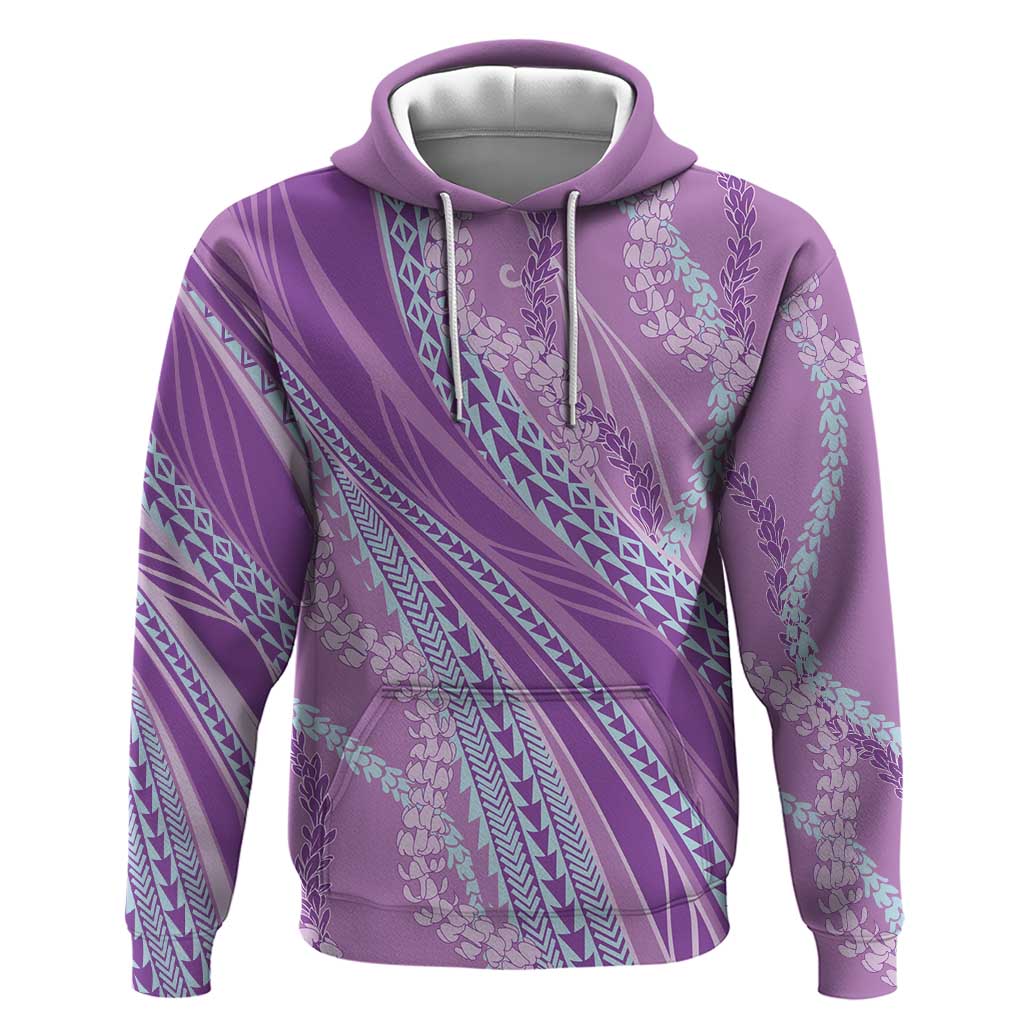Polynesian Puakeniken Pikake Twisted Lei Zip Hoodie Amethys LT7 Pullover Hoodie Amethys - Polynesian Pride